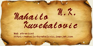 Mahailo Kuvekalović vizit kartica